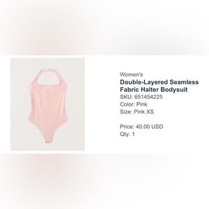 ABERCROMBIE & FITCH SOFT A & F COLLECTION DUSTY PINK HALTER THONG BODYSUIT XS